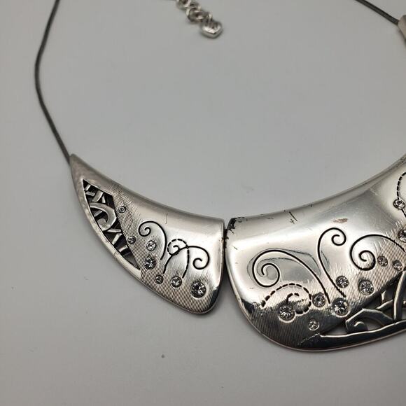 Brighton Flower Collar Statement Crystal Retired Pendant Necklace - Picture 3 of 9